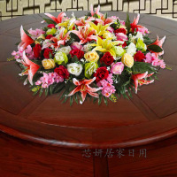 2019圆桌仿真花酒店大餐桌摆花假花装饰花艺电动桌圆形桌花饭店餐桌花（客户）