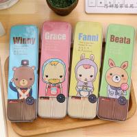 六一节 小铁文具盒 学生铅笔盒 香橙兔铁盒创意笔盒批 文具马口铁送孩子活动礼品（客户）