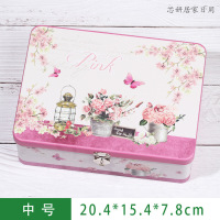 带锁铁盒子 创意马口铁盒盒 学生桌面私密信件 纪念品保险箱 储物箱化妆品珠宝首饰盒（客户）