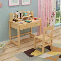 学习桌 书桌 写字桌 男女学生可升降实木写字桌椅套装带抽屉 小学生家用简易作业桌送孩子（客户）