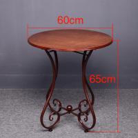 小圆桌 迷你小茶几 简约圆形铁艺茶几 沙欧式休闲创意客厅阳台桌子 特大-古铜色(直径60高65) 组装（客户）