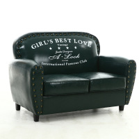 美式布艺沙 小户型双人三人服装店铺单人沙 欧式复古简易卧室房间单人小沙组合（客户）