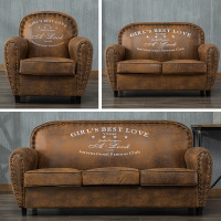 美式复古沙小户型服装店女装男装店餐厅咖啡厅单人双人三人房间小沙迷你情侣卧室沙（客户）