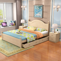 实木床 主卧床1.8m双人床1.5米单人床1.2白色欧式简约现代成人床客房小孩房间床 家具（客户）