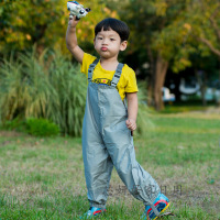 2019 儿童雨裤宝宝连体雨衣小孩防水防脏薄罩衣幼儿园男女童背带冲锋裤（客户）