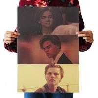 莱昂纳多 小李子 明星复古牛皮纸酒吧咖啡馆餐厅文艺海报 学生宿舍寝室墙壁贴纸装饰贴画 V23莱昂纳德 51*35.5厘米