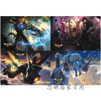 LOL游戏海报 8张高清吧酒吧挂画 男生宿舍床头装饰画 壁纸 寝室房间墙壁动漫英雄贴画联盟 图片色 42*29cm（客户