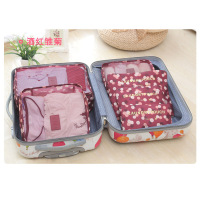 洗漱包旅行收纳袋行李整理包旅游衣物分装收纳袋回家密码箱内衣收纳6件套装（客户）