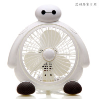 卡通大白小风扇迷你转页扇 学生扇 台式宿舍家用床上办公室桌面床头小电扇 白（客户）
