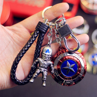 漫威复仇者联盟3汽车钥匙扣链美国队长盾牌钢铁侠金属挂件雷神锤汽车钥匙串学生书包背包挂件（客户）