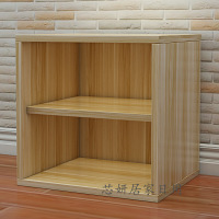 简约现代书柜书架自由组合格子柜储物柜收纳柜落地小书架带客厅置物柜 组合柜子单柜 浅胡桃带层板 0.6米以下宽（客户）