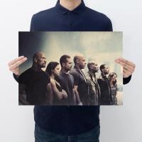 速度与激情系列海报保罗沃克 范迪塞尔赛车 牛皮纸复古怀旧餐厅咖啡馆酒吧壁纸 室内学生宿舍装饰画贴画 K32 51*36厘