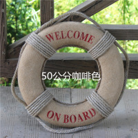 地中海风格酒吧餐厅店铺背景墙壁挂件海洋救生圈游泳圈墙面装饰品（客户）