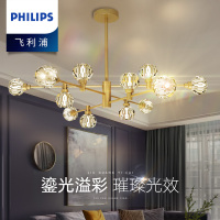 飞利浦吊灯 客厅吊灯卧室灯水晶吊灯轻奢灯具套餐现代简约分子灯灯具灯饰照明 鎏光溢彩