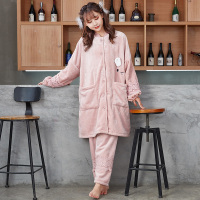 Chyllirn/茜靓加厚睡衣女秋冬法兰绒家居服套装