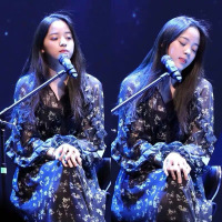 茜靓,CHYLLIRN碎花雪纺收腰连衣裙女长袖春季2020年欧阳娜娜同款法式复古黑色长裙