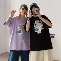 茜靓,CHYLLIRN女士t恤大码纯棉2020夏装衣服男女潮流半袖ins情侣宽松大码潮牌