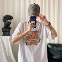 茜靓,CHYLLIRN夏季短袖t恤男潮牌潮流卡通纯棉情侣装半袖体恤衫ins潮打底衫