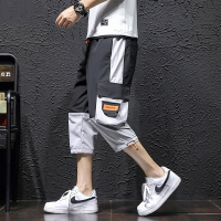 茜靓,CHYLLIRN短裤男夏季潮流冰丝速干男士休闲宽松直筒运动七分沙滩裤子