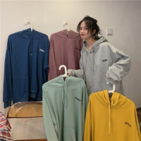 茜靓,CHYLLIRN灰色chic卫衣女夏薄款连帽ins长袖宽松韩版上衣2020春秋新款