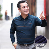 茜靓,CHYLLIRN爸爸长袖T恤秋衣针织衫中年男士秋装上衣中老年人春装款打底衫