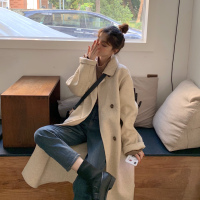 茜靓CHYLLIRN百搭毛呢外套女中长款韩版2020新款秋冬赫本风呢子大衣小个子