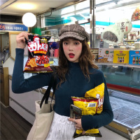 茜靓CHYLLIRN2020秋冬季新款百搭内搭打底衫修身长袖半高领毛衣针织衫上衣女装