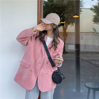 茜靓CHYLLIRN灯芯绒西装外套女装秋冬夹棉加厚韩版学生休闲小个子西服气质上衣