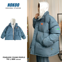 茜靓CHYLLIRN假两件棉衣男连帽韩版潮流ins宽松棉服外套港风2021新款冬季棉袄