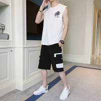 茜靓CHYLLIRN男士背心休闲运动套装男2021夏季五分裤潮流搭配短裤两件套