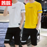 茜靓CHYLLIRN2021新款短袖t恤套装男士夏装休闲运动男装短裤一套搭配潮