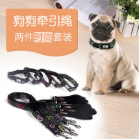 新款宠物用品牵引装 大中型犬尼龙狗绳狗脖项圈套装定制