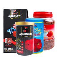 统一 血鹦鹉鱼饲料增艳鱼食增红发色发财鱼地图鱼鱼上浮颗粒鱼粮 血鹦鹉增艳388G中粒