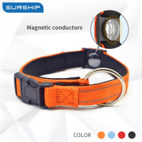 跨境宠物项圈 反光磁力狗狗项圈磁防护用品