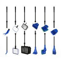 LONDA迷你桌面鱼缸工具套装 小鱼缸刷 亚克力玻璃清洁刷 金鱼缸乌龟缸用品 水族造景工 6合1鱼缸清洁工具(一杆多用)