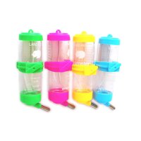 宠物仓鼠龙猫专用饮水器可悬挂滚珠水壶饮水器仓鼠水壶用品80ml 粉色