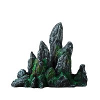 鱼缸假山造景 水族箱装饰假水水景树脂工艺品小桥亭仿真青龙石