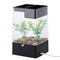 懒人迷你小型亚克力塑料缸办公桌面透明斗鱼缸创意自洁鱼缸免换水