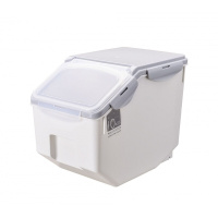 狗粮桶 猫粮桶密封收纳盒子防潮存储罐子宠物储粮筒狗粮桶 10KG(19.5*32.5*26)灰色