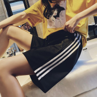 运动短裤女夏宽松ins潮外穿跑步韩版休闲高腰bf风中裤直筒五分裤