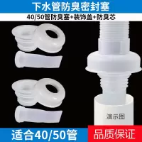 厨房50下水道75管防臭密封圈盖洗衣机出水口套硅胶塞防反味 (2只装)40/50mm下水管防臭密封圈[密封塞+防臭芯+装