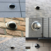 闪电客厨房油烟机浴室排风口烟管排风管罩子不锈钢风帽浴霸排气扇防雨帽 不锈钢罩直径16CM款+免钉胶1支