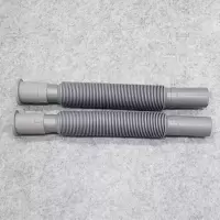 闪电客面盆下水器翻板翻盖下水器玻璃盆通用ABS下水器管套装 灰色加厚胶头管2根