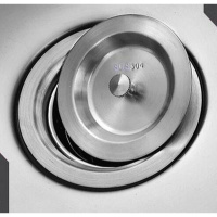 闪电客厨房菜盆塞子不锈钢水盖子洗碗盆下水器网塞头水池配件过滤提篮 盖子直径88mm[买二送一]