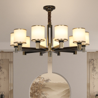 藤印象铜新中式客厅吊灯具中国风复古新款卧室灯现代简约餐厅灯具套餐