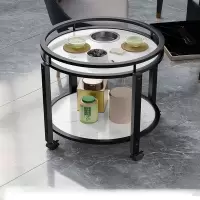 藤印象麻将桌茶几茶水架双层圆形棋牌室专用烟缸茶水台麻将桌边几小茶几