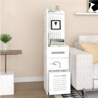 闪电客浴室卫生间置物架免打孔多层三角架落地式厕所洗手间塑料收纳架子