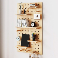 藤印象洞洞板墙上置物架木板书架挂墙宿舍隔板装饰展示架墙壁墙面收纳