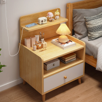 床头柜可置物柜简约收纳柜组合出租房用卧室小型床边柜简易储物柜