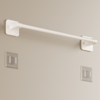 奶油风毛巾架卫生间免打孔挂杆浴室置物架子壁挂厕所洗手间收纳架